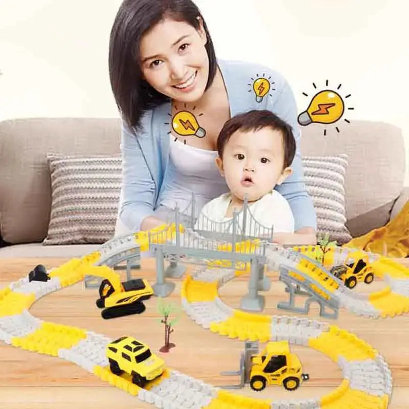 Children Electric Track Car Set For Creative Play Fun