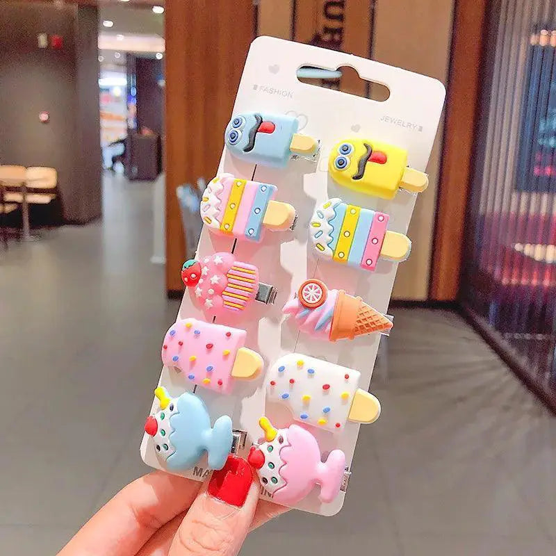 Magical Unicorn Hair Clips For Girls With Ice Cream Designs