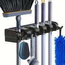 Broom And Mop Organizer Shelf Wall Mounted Storage Solution