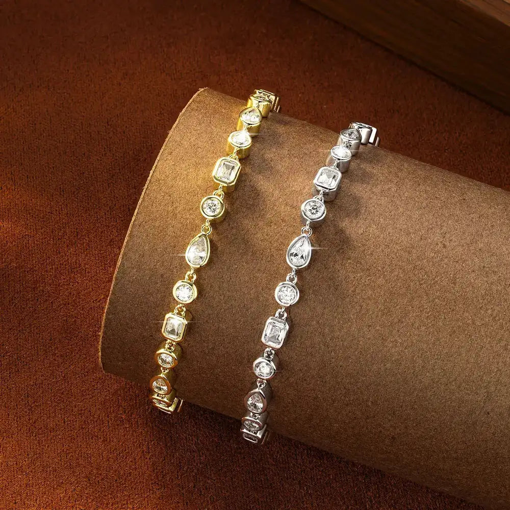 Elegant Gold Moissanite Tennis Bracelet Style DBPFC — product image 2