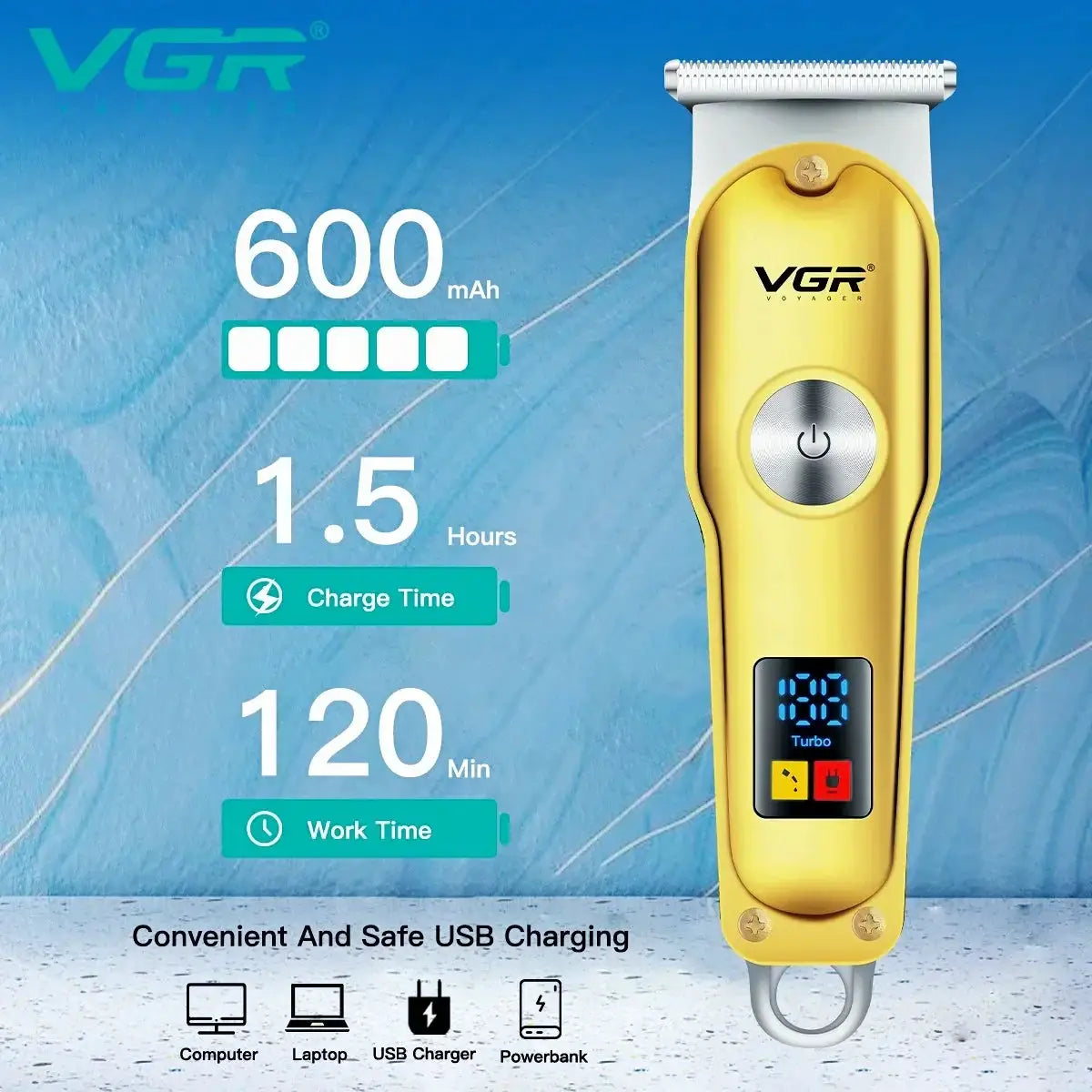 VGR Mini Cordless Hair Clipper V290 For Professional Use