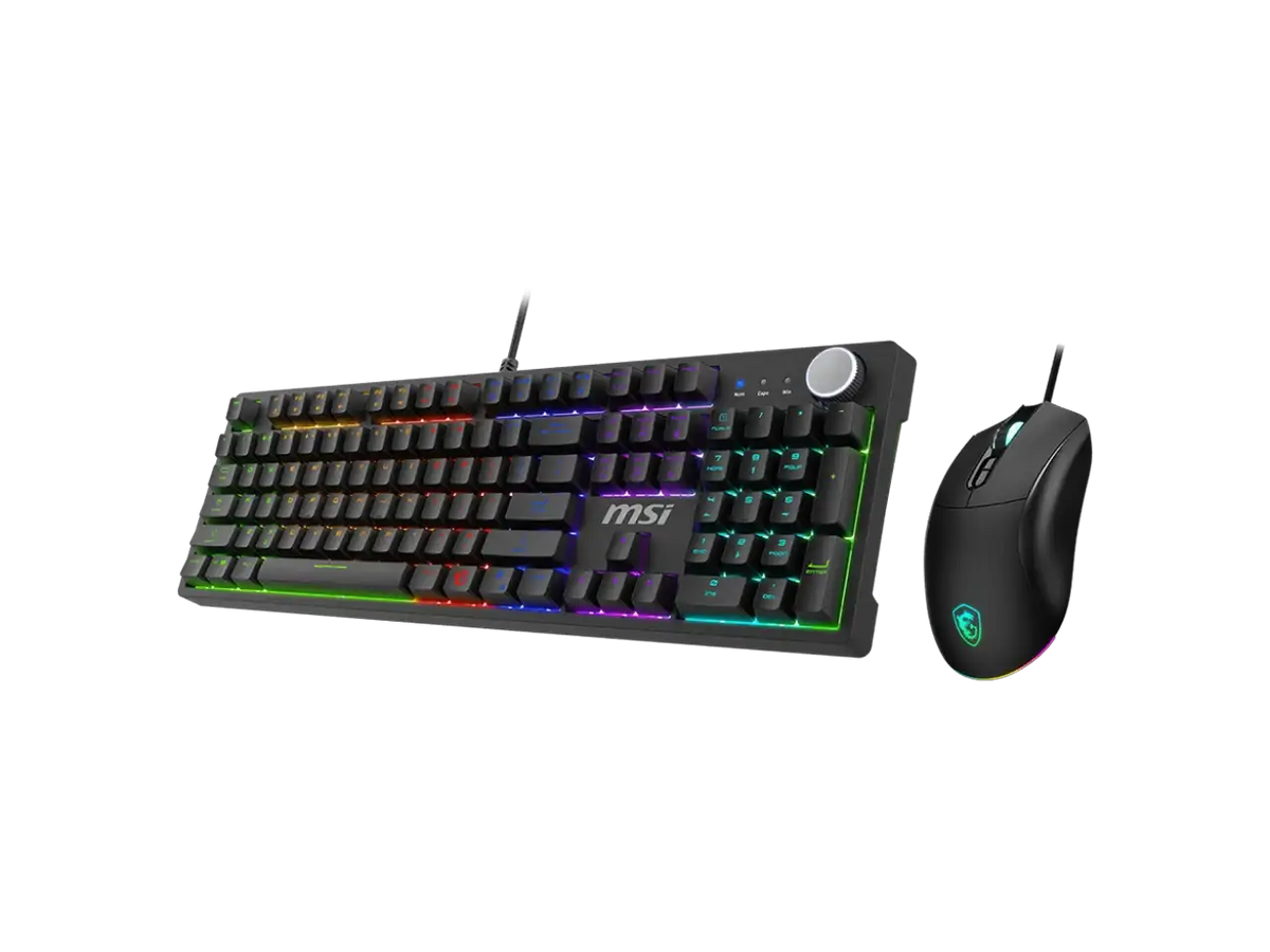 MSI Forge GK320 Combo RED US - Gaming RGB Keyboard & Mouse Set, Full Keys Anti-Ghosting, 12,800 DPI Optical Sensor, 13-Mode RGB, up to 12,800 DPI, Black