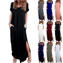 Loose Pocket Split Maxi Dress