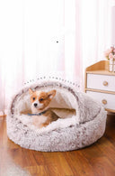 Winter Dog Plush Round Bed Mattress for Small Medium Pets