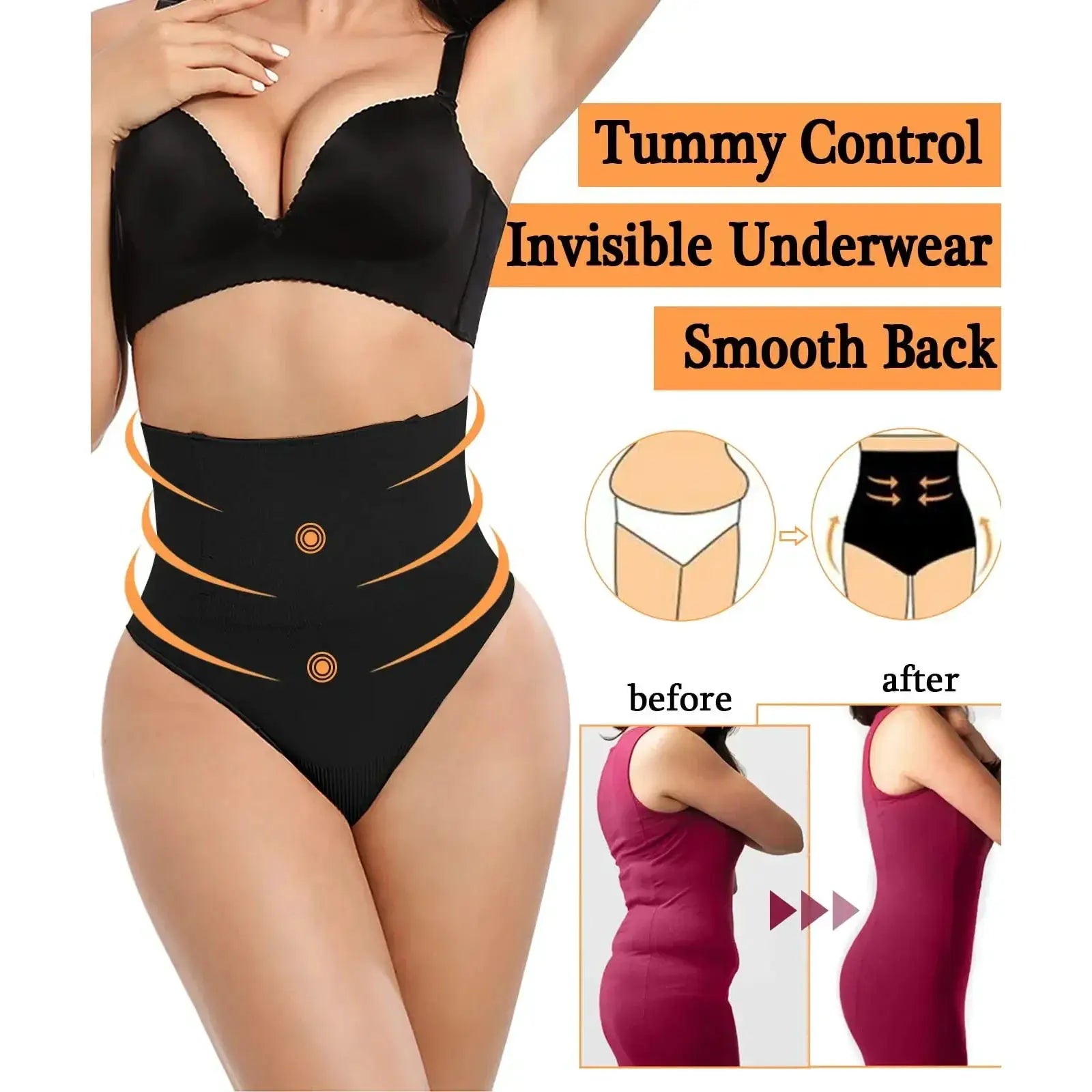 High Waist Thong Shapewear Tummy Control and Butt Lifting