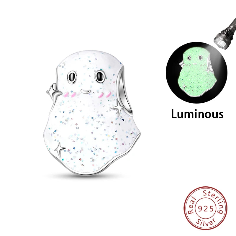 Sterling Silver Halloween Luminous Skull
