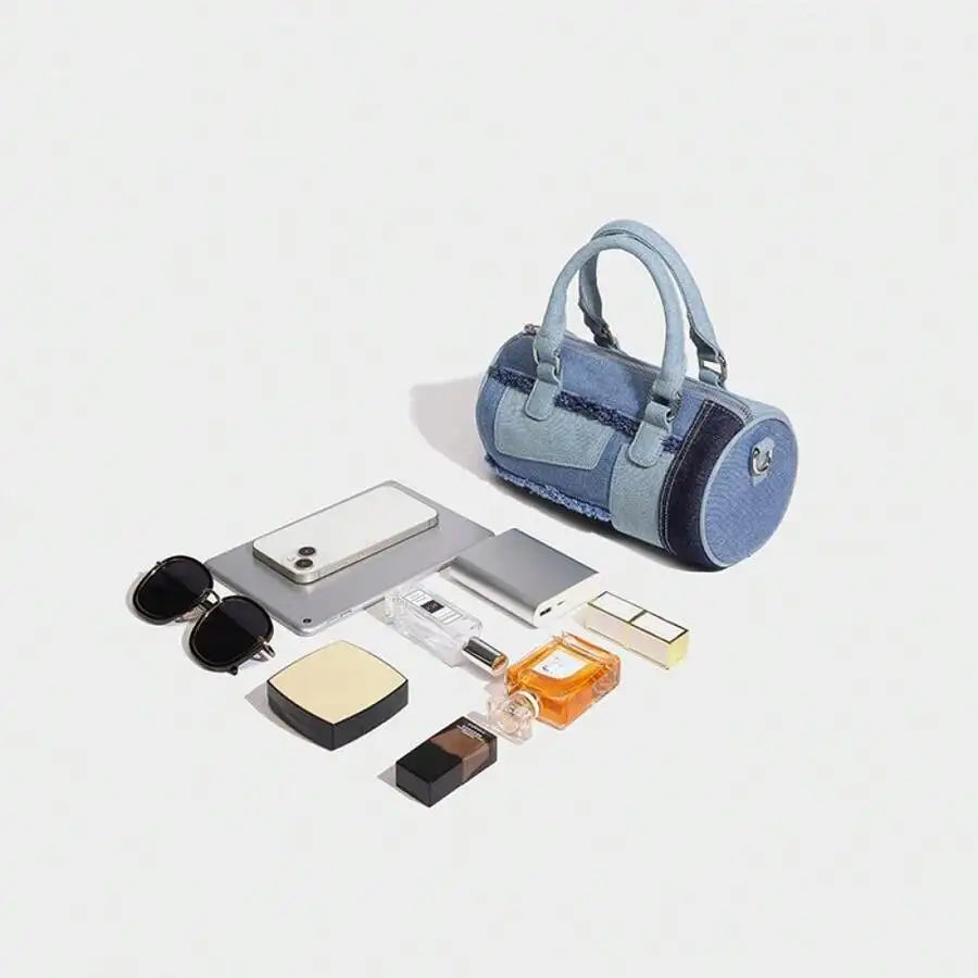 Niche Design Splicing Denim Crossbody