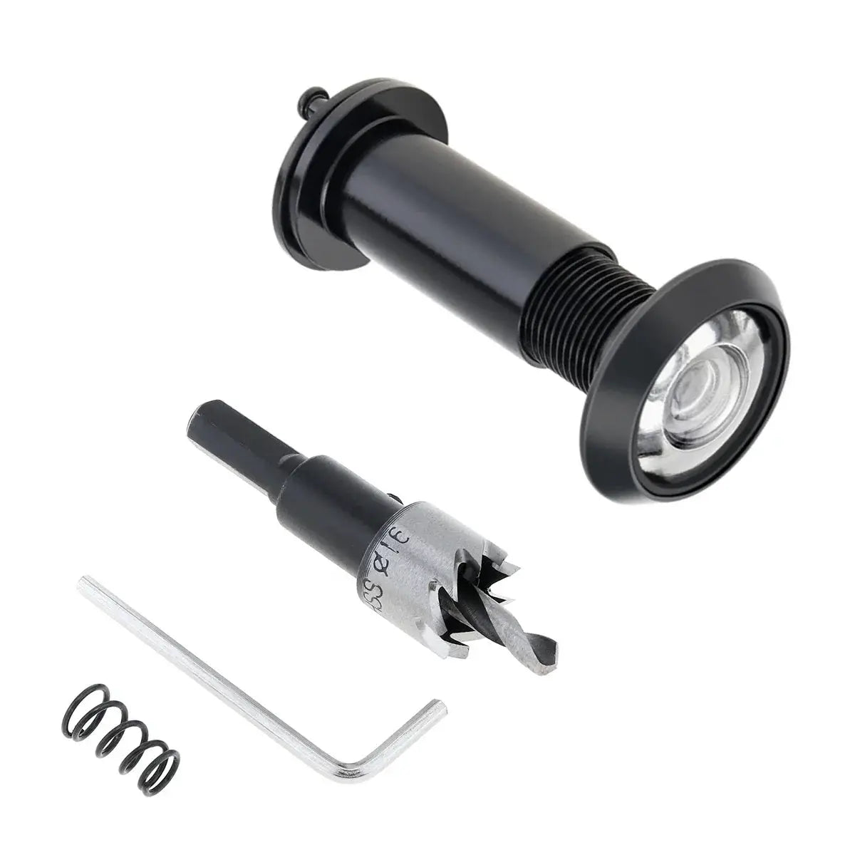 16mm 200 Degree Door Viewer HD Glass Lens Wide Angle Security Door Peephole with Drill Bit Set for Doors 1.57-2.56inch Thickness by stepyours.com