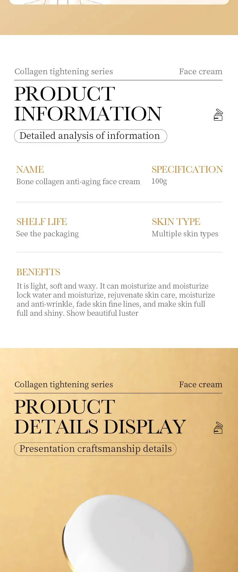SADOER Collagen Face Cream sknicare Moisturizing Hydrating Firming Face Creams Faical Cream Beauty Face Skin Care Products