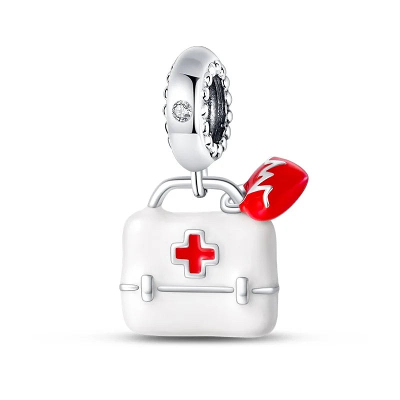 Sterling Silver Red Heart Shaped