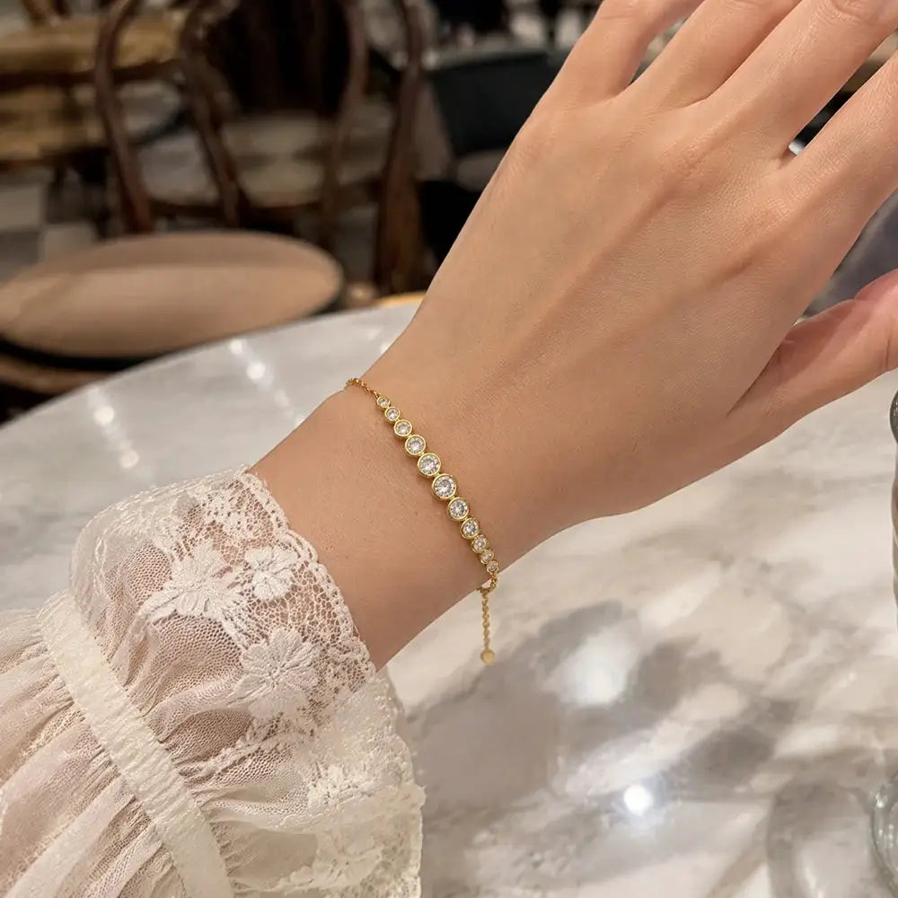 Round Moissanite Jewelry in Sterling Silver Dainty — product view 2