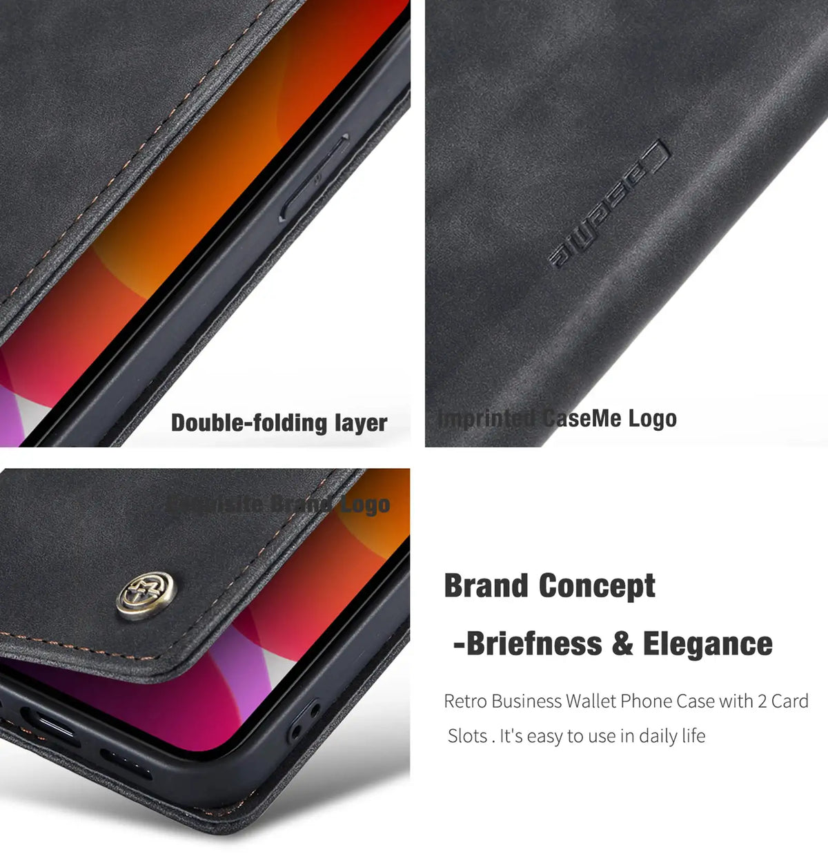 CaseMe Flip Case For iPhone Mini Pro Max Retro Magnetic — product view 5