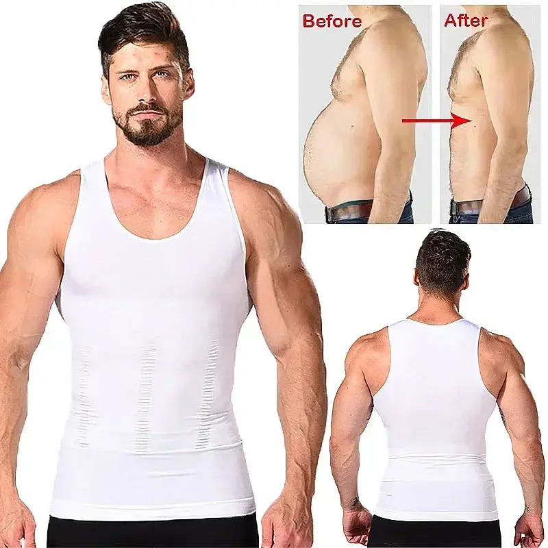 Soxnos Men Slimming Body Shaper Waist Trainer Vest Shapewear