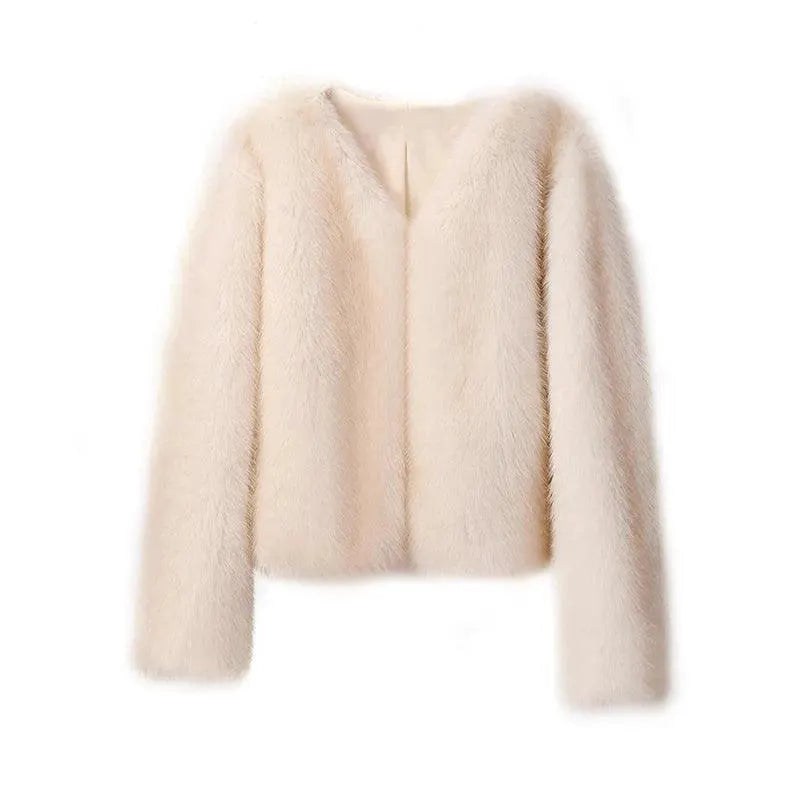 Stay Chic Cozy Luxurious Gradient Faux Fur Jacket Women
