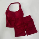 Gym Set Women Backless Halter High Waist Seamless