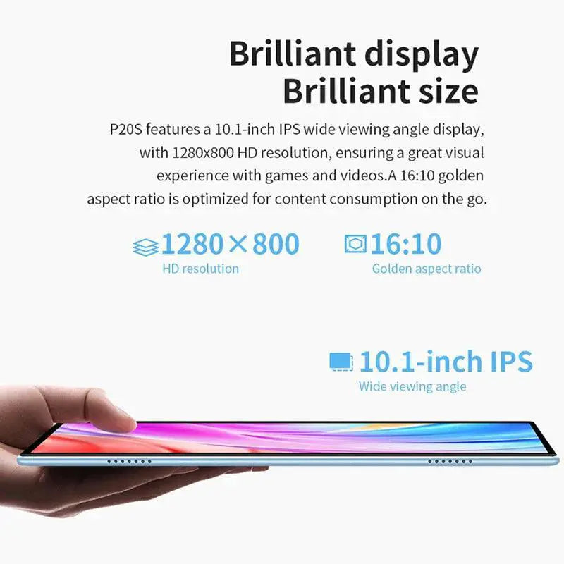 P20S 10.1 Inch Android Tablet MTK P22 Processor Power