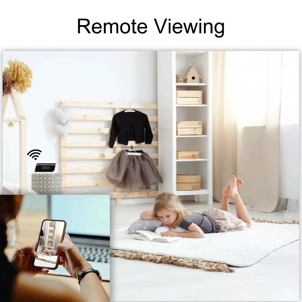 4K Smart Clock Camera with WiFi, Motion Detection, Night Vision, Remote Viewing, SD Card Storage – Home Security & Baby Monitor