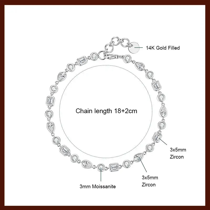 Elegant Gold Moissanite Tennis Bracelet Style DBPFC — product image 8