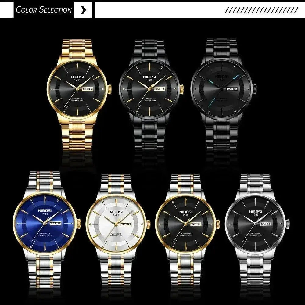 Nibosi Men Waterproof Quartz Watch Timepiece Date Display