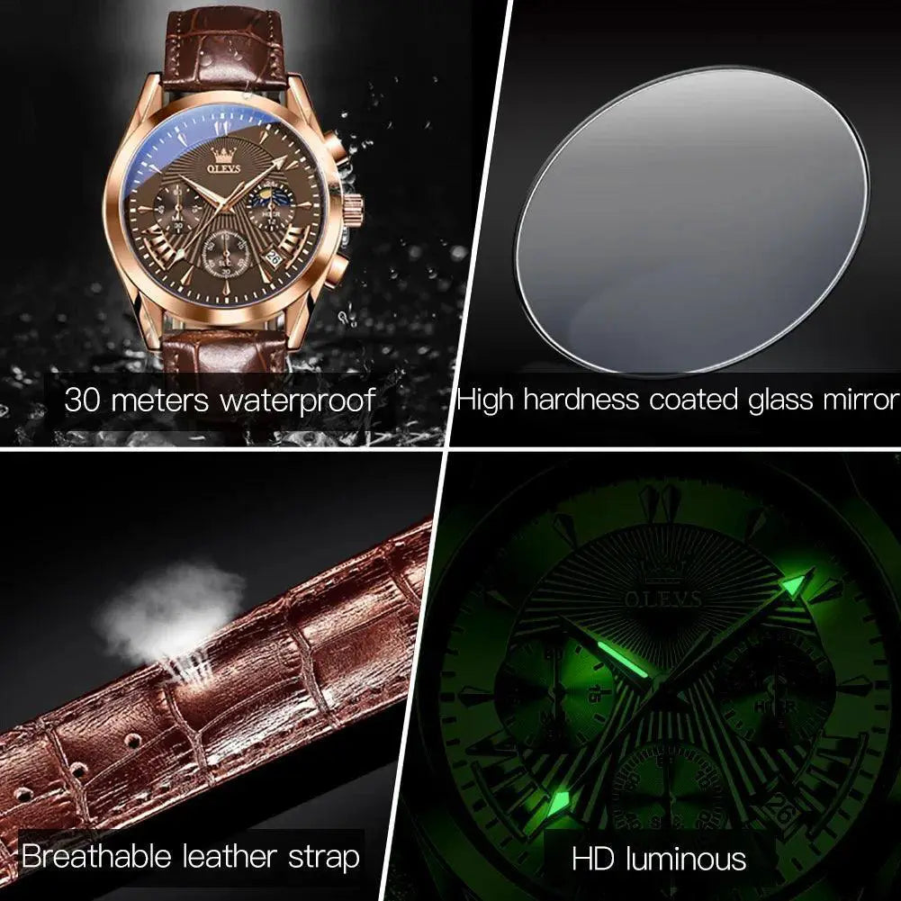 Chronograph Luxury Sports Watch for Men Waterproof