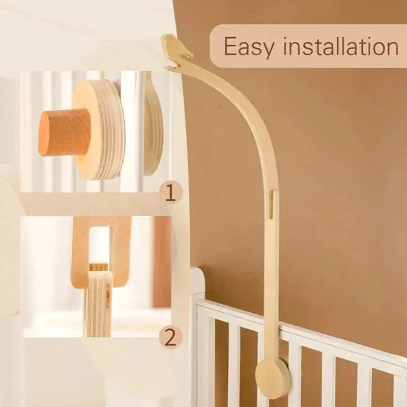 Wooden Bird Bed Bell Mobile Charming Nursery Toy Rattles