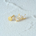 CANNER 1PC Ins Simple Flat Head Stud Earring Women 925 Silver