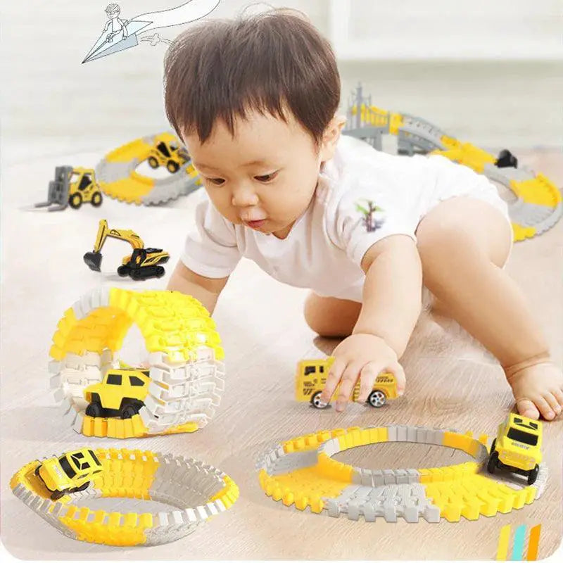 Children Electric Track Car Set For Creative Play Fun