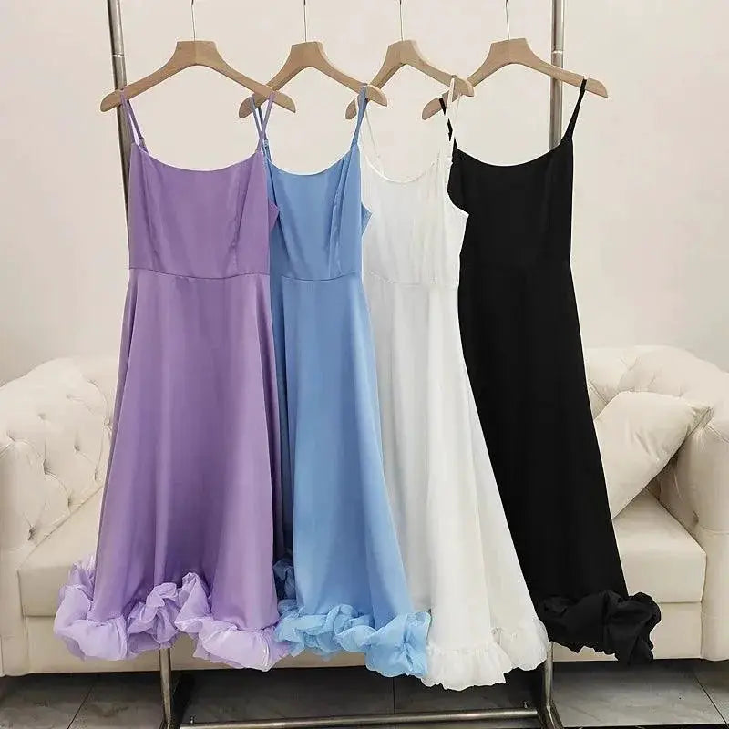 Ruffled Elegance Backless Dress Timeless Sophistication