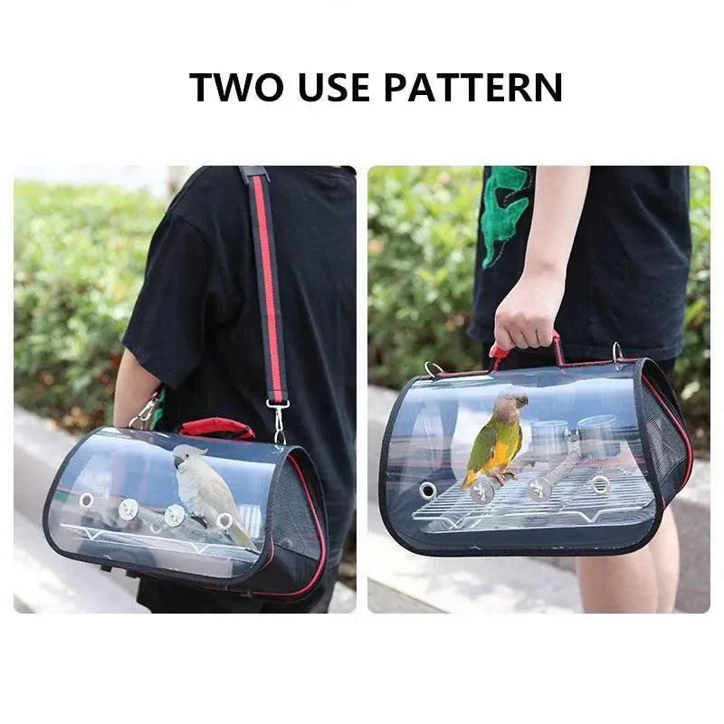 FeatherTrail Parrot Carrier Bag With Perch Portable Backpack