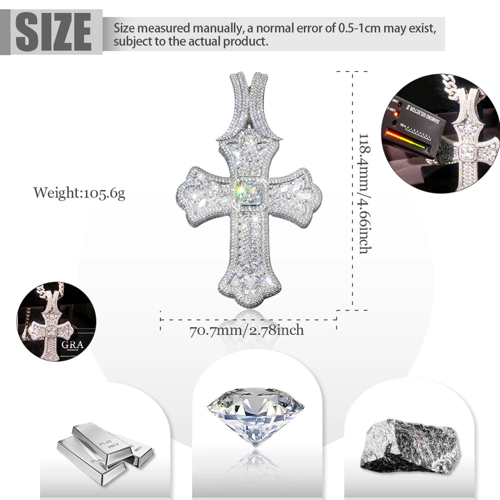 Iced Out Gothic Cross Pendant