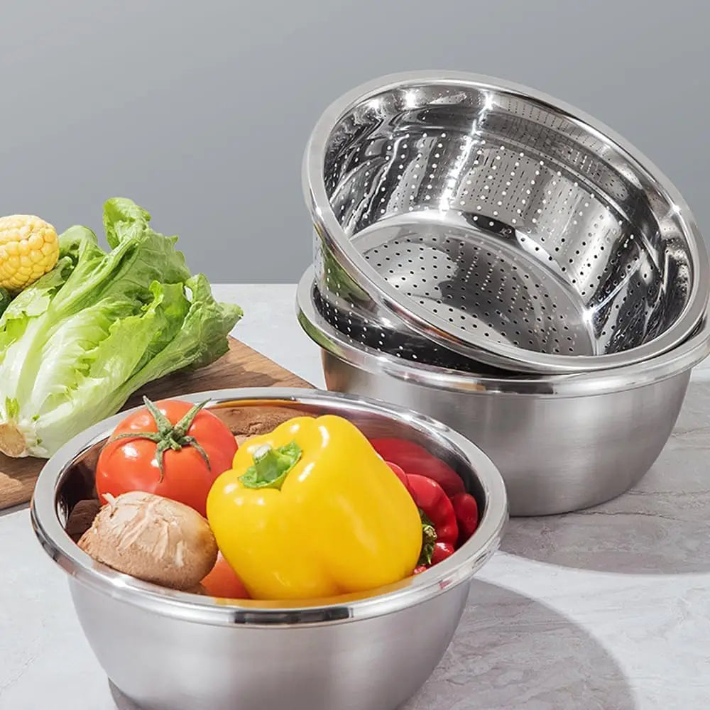 Multifunctional Stainless Steel Basin with Grater, Vegetable — product view 5