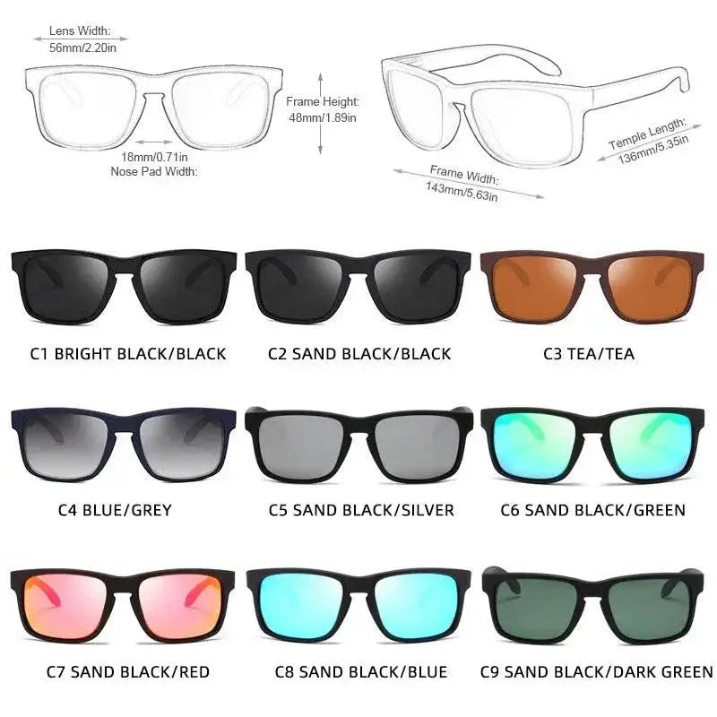 Mens Vintage Square Polarized Sunglasses UV400 Protection