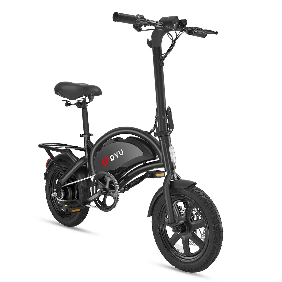 DYU D3F 14" Folding Electric Bike for Adults, 500W Peak Power Compact E-Bike, 20MPH City Commuter Bicycle with 36V 7.8Ah Battery, UL2849 Certified