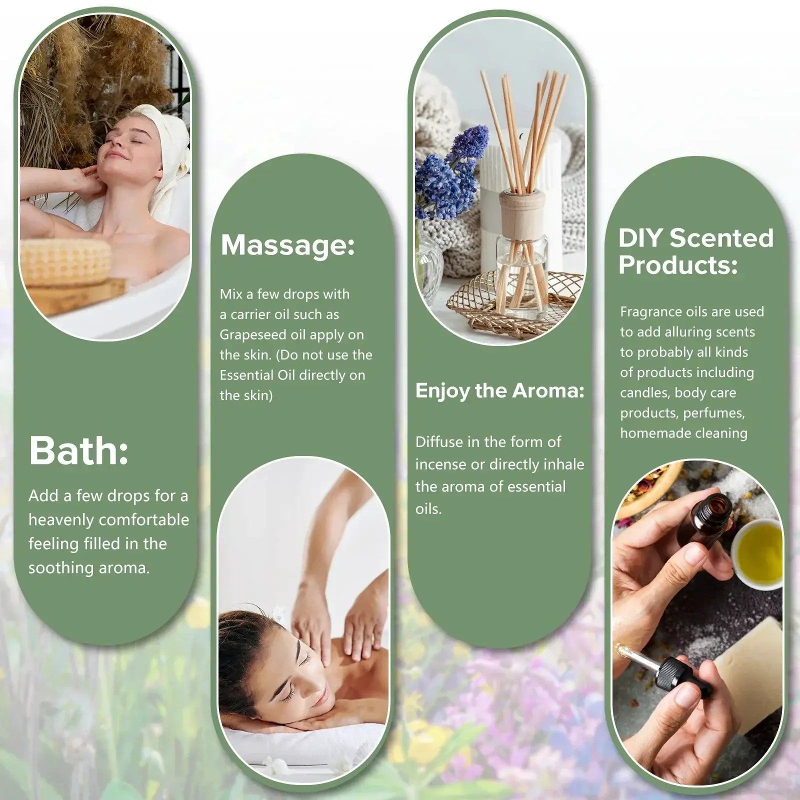 Nine Piece 10ml Diffuser Essential Oil Set Pure Natural Oils
