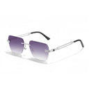 Stylish Rimless Pilot Sunglasses with UV400 Protection