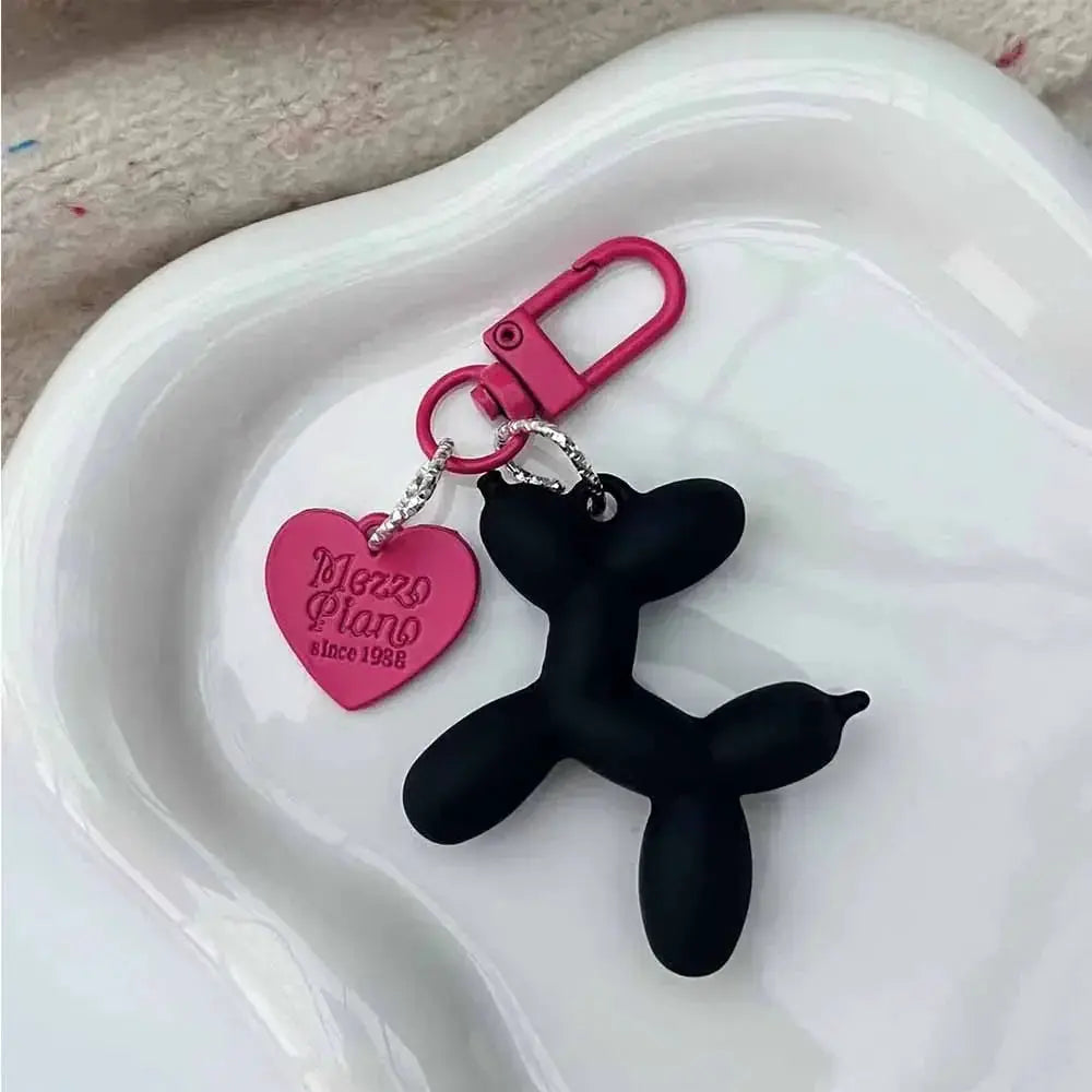 Cute Cartoon Balloon Dog Couple Keychains Gift Set Two Piece