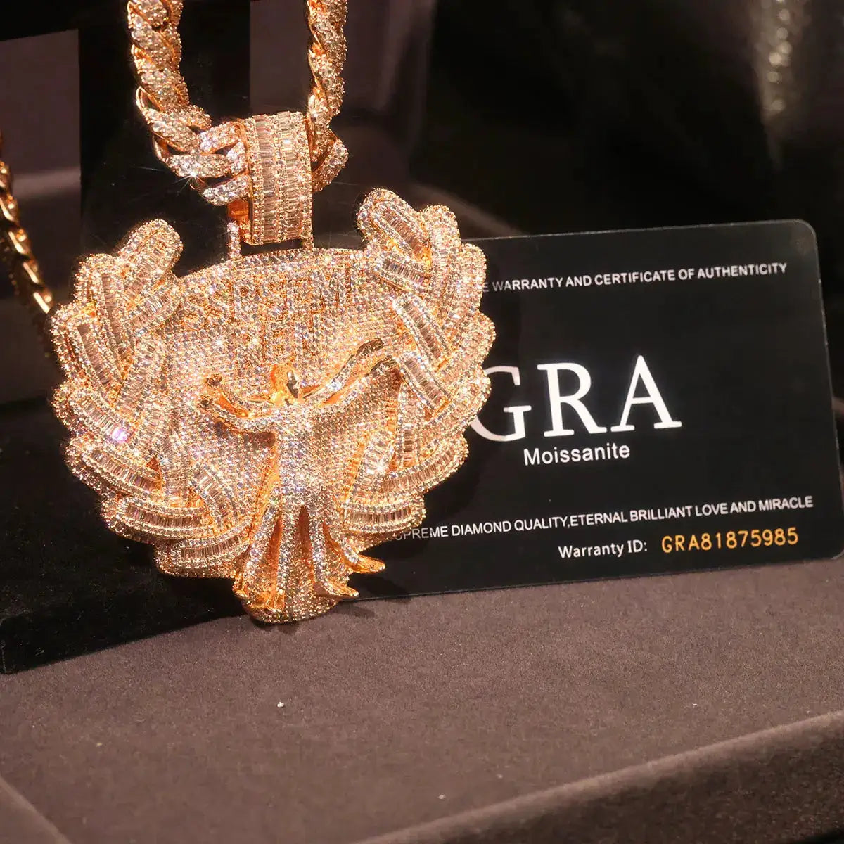 Iced Out Jesus Head Pendant Full Diamond Gold Plated Full — product view 4