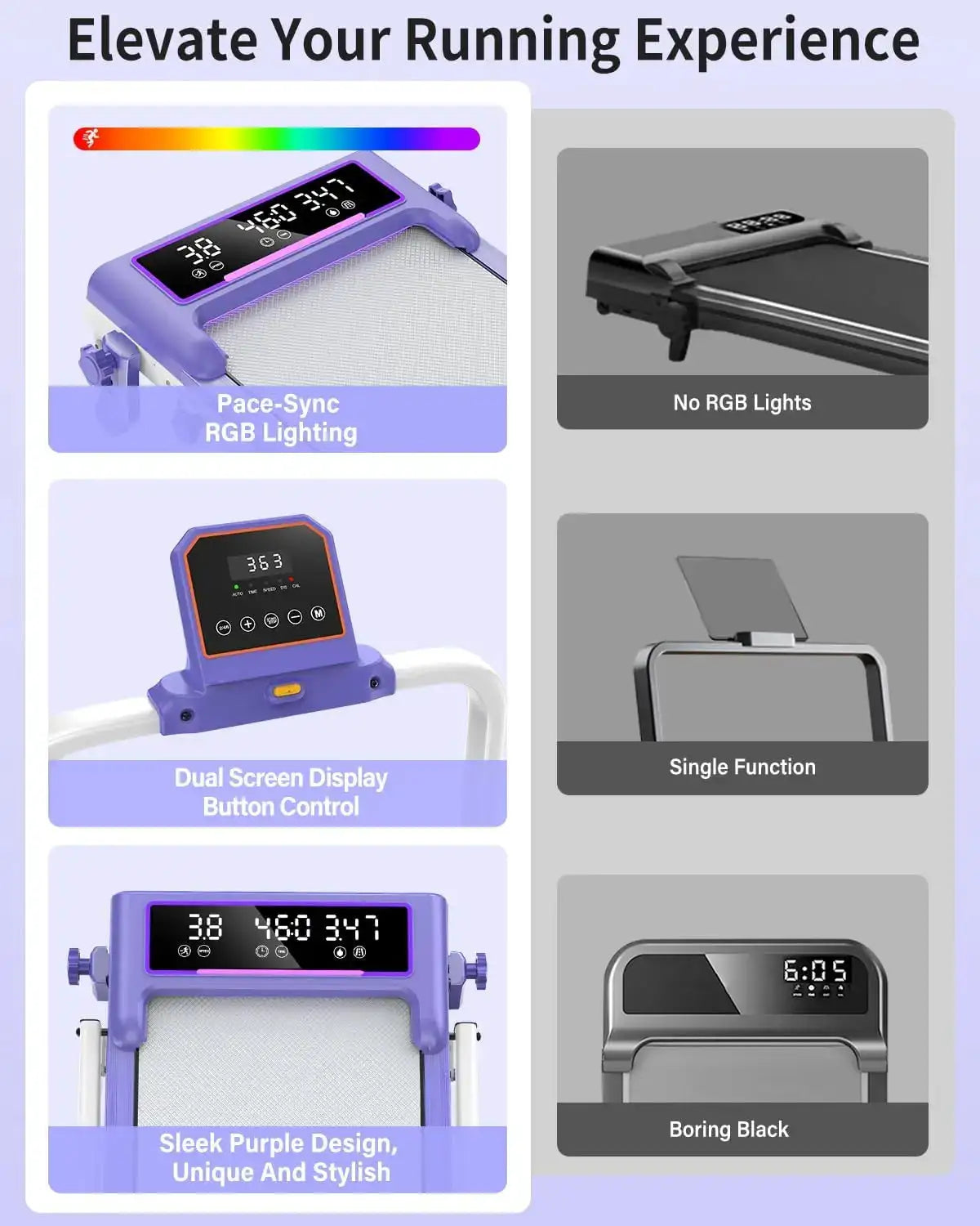 Folding Walking Pad with 15% Incline/RGB Light/Dual Screen Display,3.5HP Treadmills for Home,350lbs Capacity,Smart App