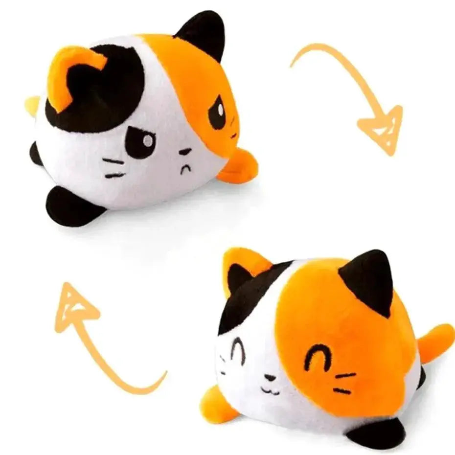 Double Sided Cat Plush Toy Soft Safe Kids Birthday Gift