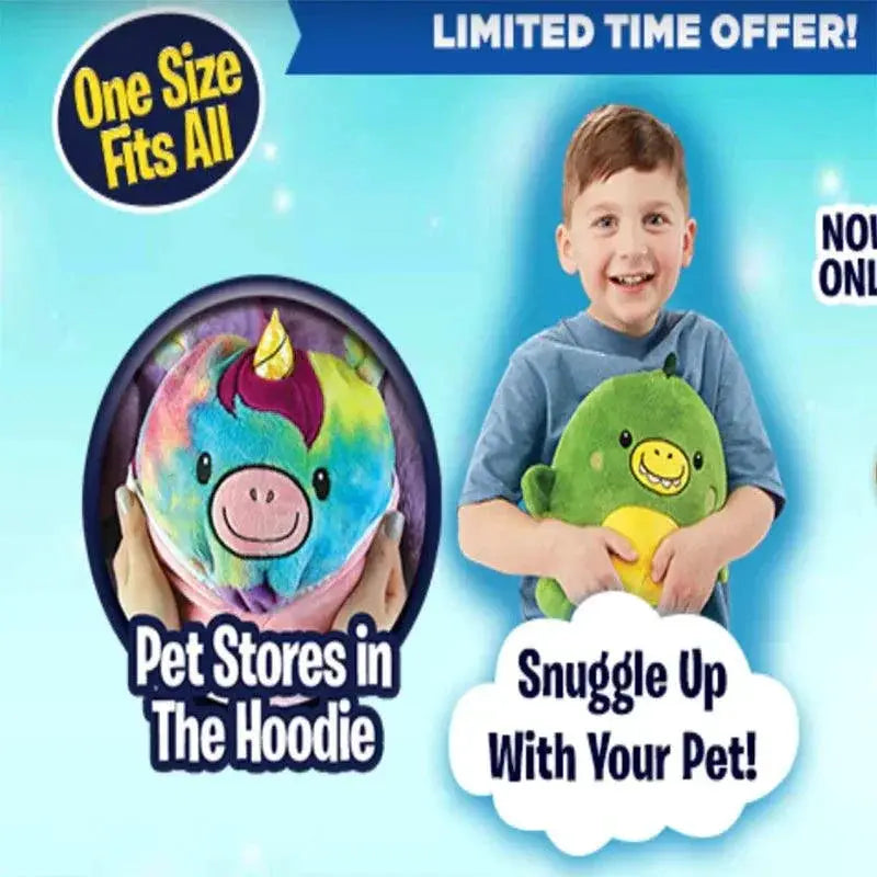 Cartoon Pets Hoodie Blanket For Kids Wearable Pajamas