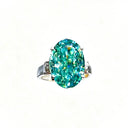 Sterling Silver Green Moissanite Ring
