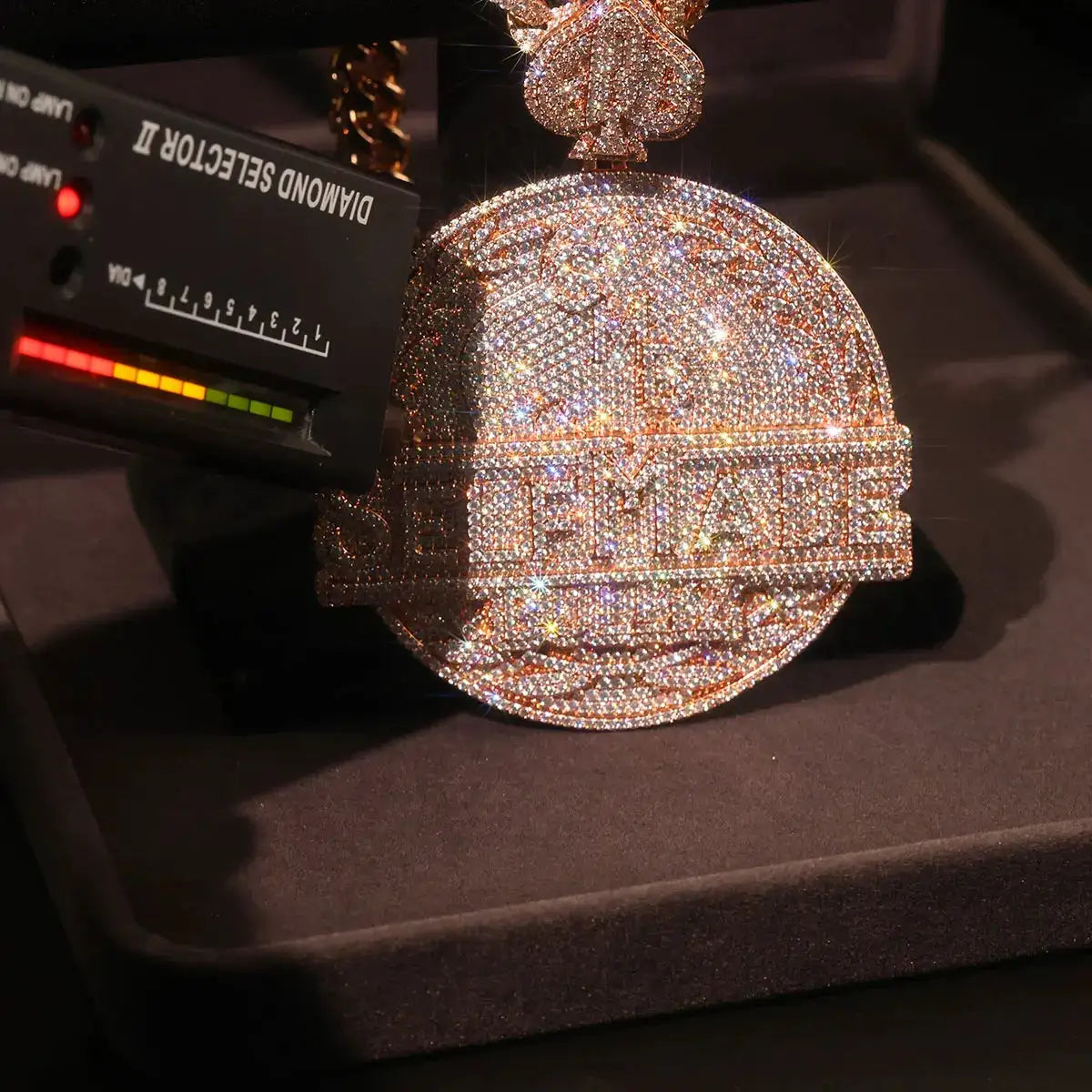Self Made Hip Hop Rose Gold CZ Pendant — product image 3