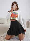White A-line Skirt Stylish Korean Fashion