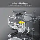 Espresso Machine with Milk Frother and Grinder, Bar Automatic