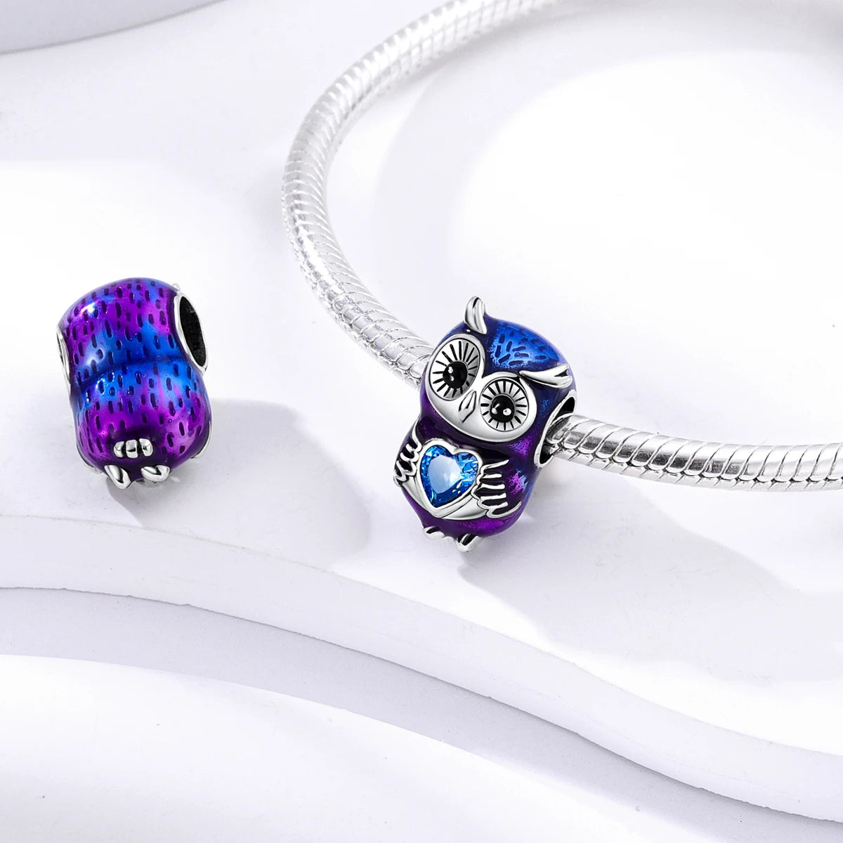 Silver Rainbow Flower Dragonfly Charm