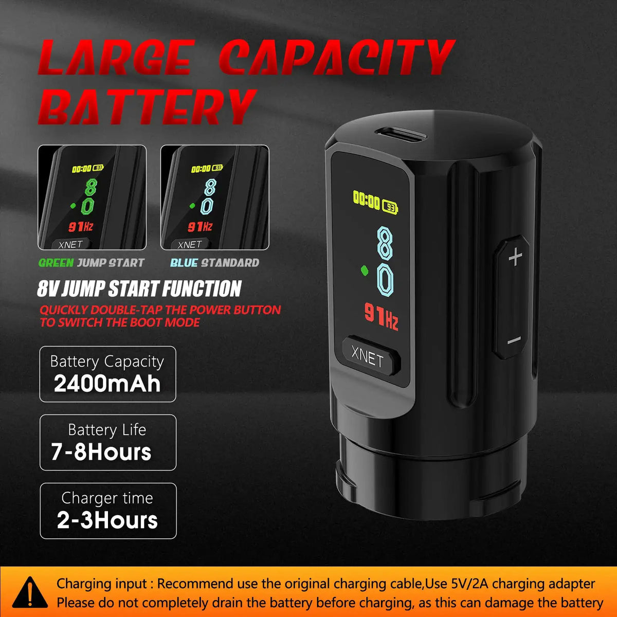 XNET Wilk Max Wireless Tattoo Machine Pen Brushless Motor Straight Drive Bar 2400mAh OLED Display Battery For Tattoo Artist