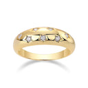 Moissanite Ring in Sterling Silver Wide Bezel Setting