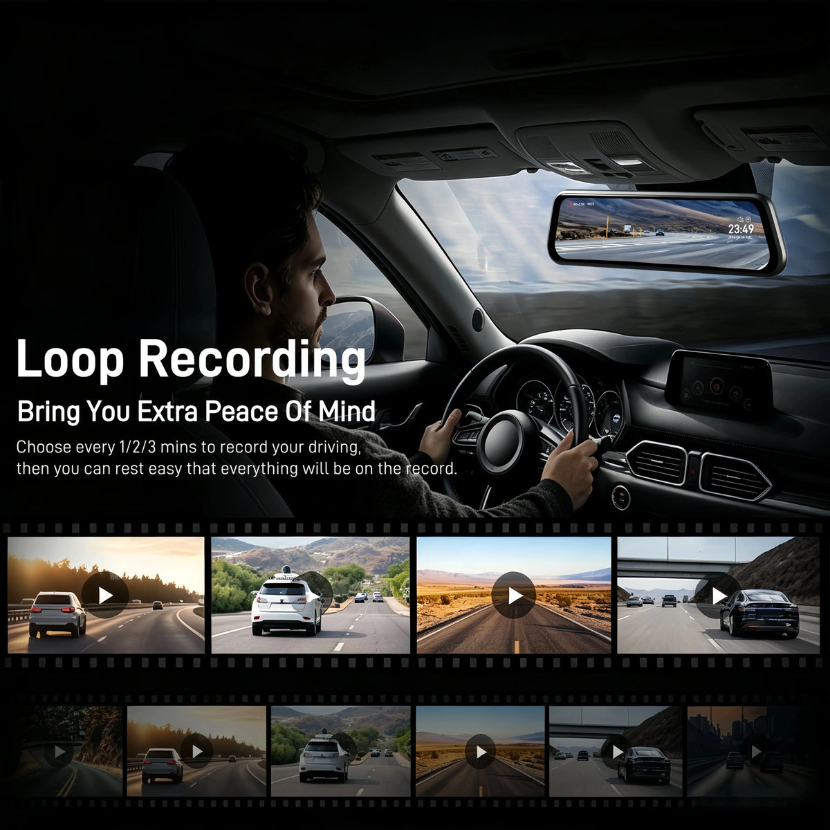 PRO Mirror Dash Cam with ADAS and BSD and LCA — product view 4