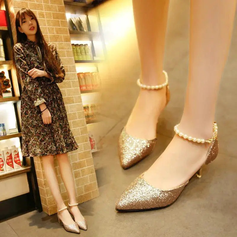 Sequined High Heels Designer Pumps For Glamorous Events