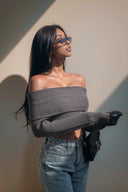 Knitted Off-the-Shoulder Top Chic Fashion for Spring 2023